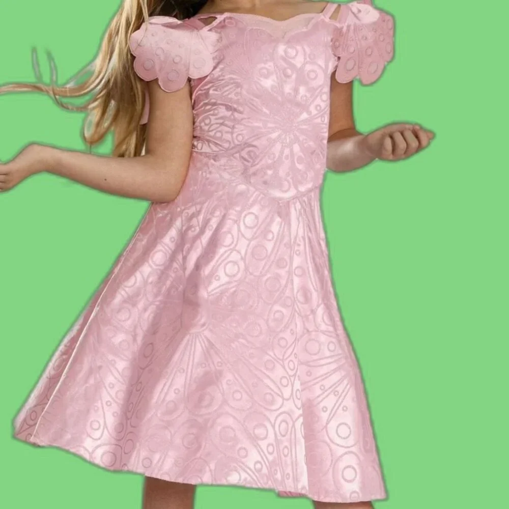 WICKED Glinda Dancing Through Life Pink Costume Dress GIRLS SIZE S 6-6X NEW